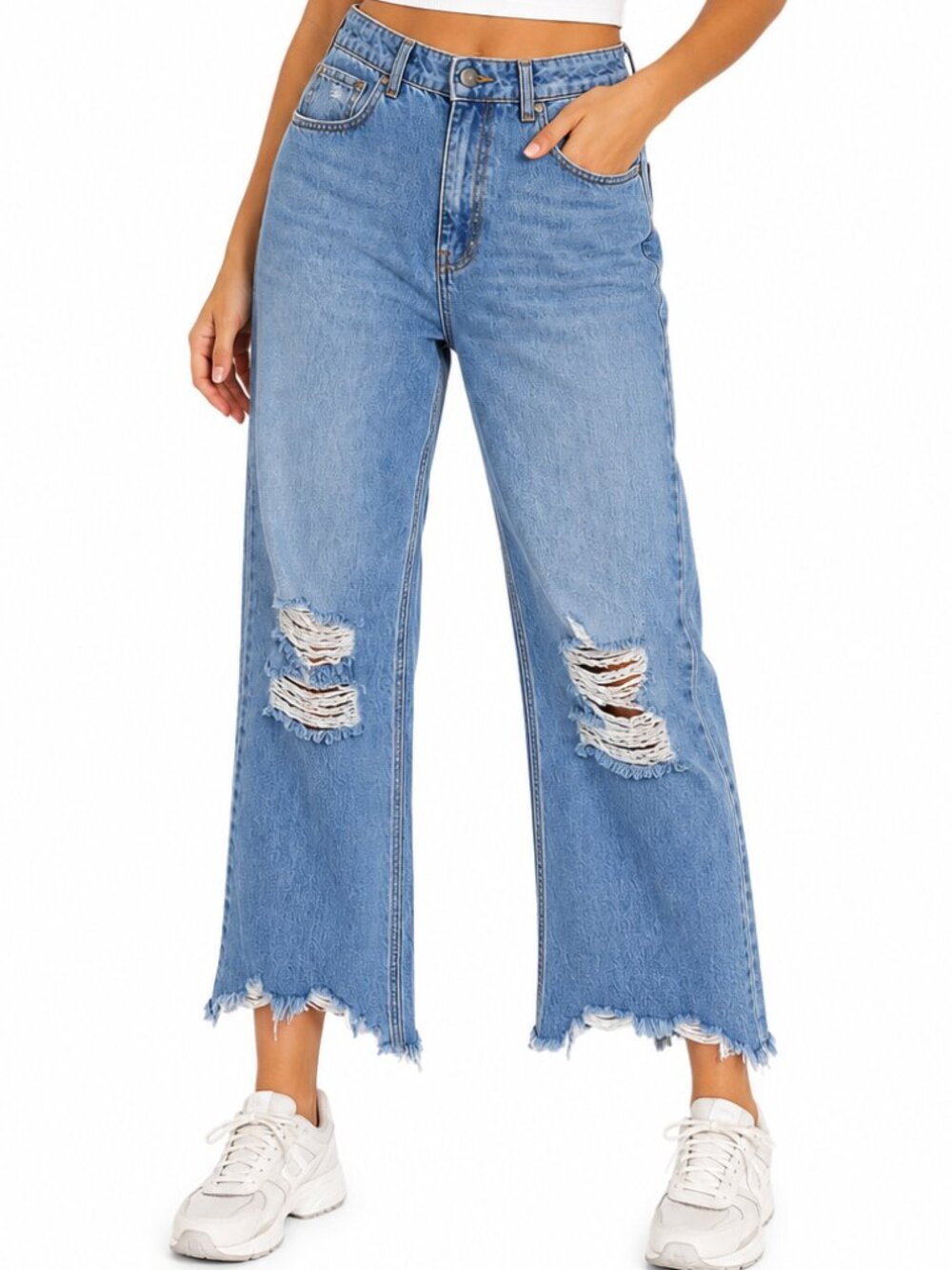 BDG (URBAN OUTFITTERS) High-Rise Distressed Blue Cowboy Jeans EUC Size 31